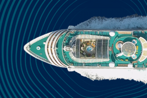 Cruise ship birds eye view